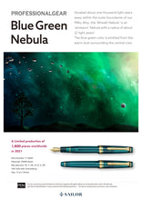 Load image into Gallery viewer, Sailor Pro Gear Slim Fountain Pen - Blue Green Nebula